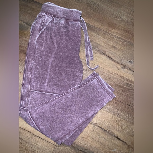 Comfy Preloved Green Tea Marbled Lavender Lounge Joggers Sz L - Picture 3 of 12